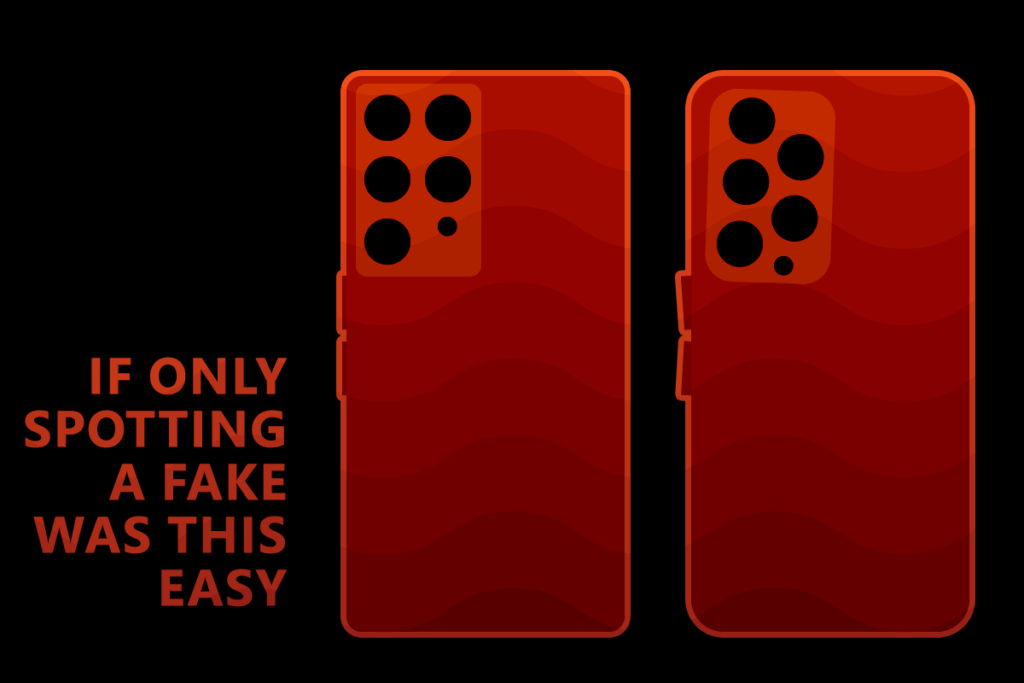 image of two devices spot the difference one is fake