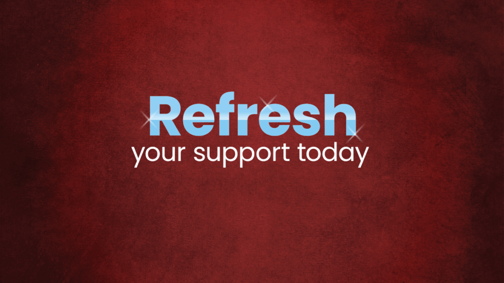 The word 'Refresh' all nice and shiny