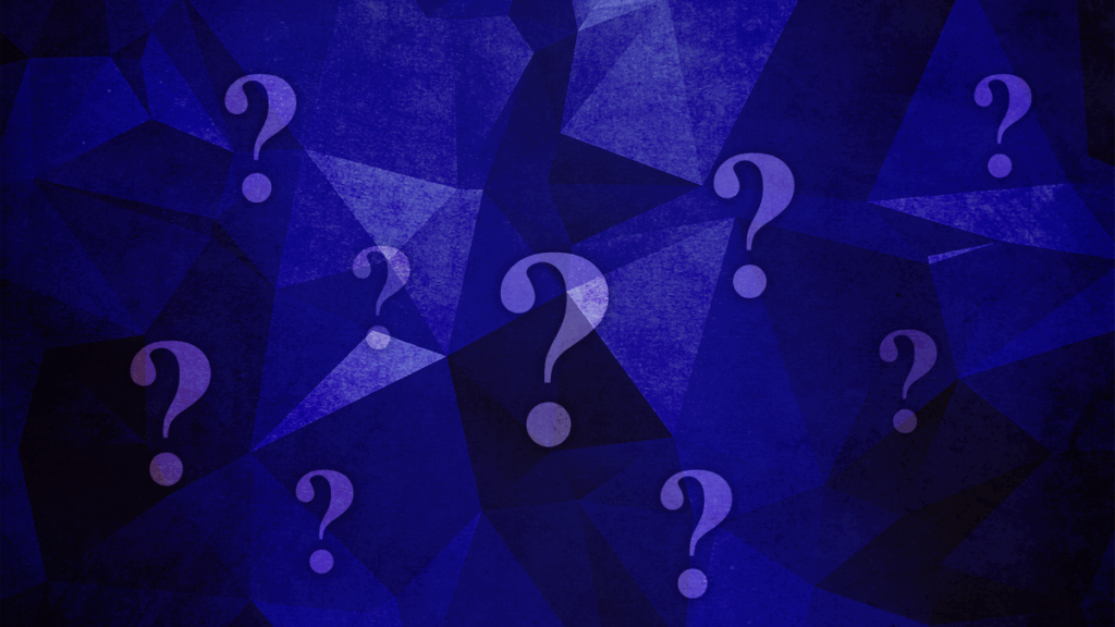 A screen of multiple question marks, indicating the many questions a new user may have with a product