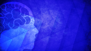 An illustration of a head showing the brain inside